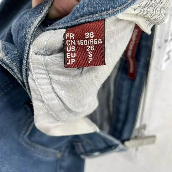 Comptoir Des Cotonniers Jeans Sz 26 Blue Skinny Low-Rise Stretch Denim - Picture 11 of 12